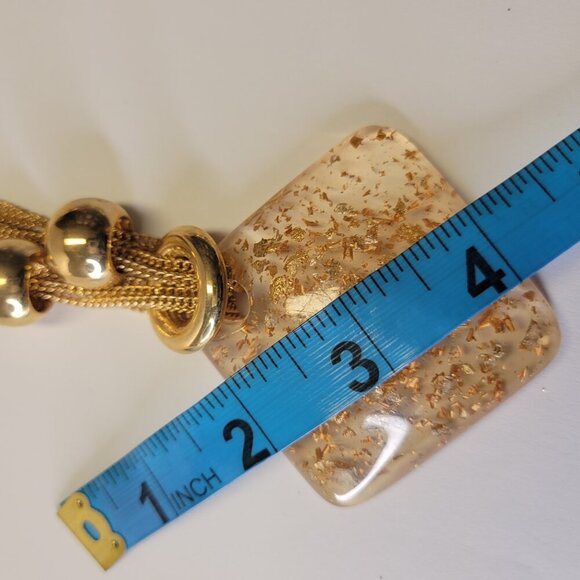 Statement Choker Gold Confetti Clear Pendant Necklace Choker Necklace - Picture 6 of 11